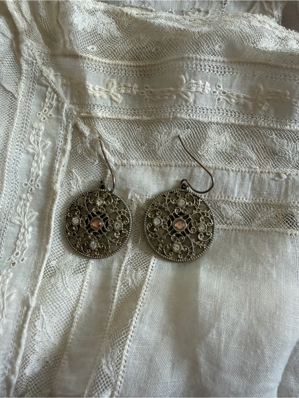 Paparazzi Rochester Royale - Pink - Silver Filigree Hoop Earrings